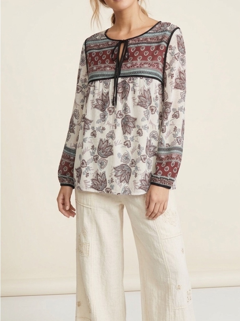 Anthropologie Paisley Peasant Blouse Top SMALL Provence Floral